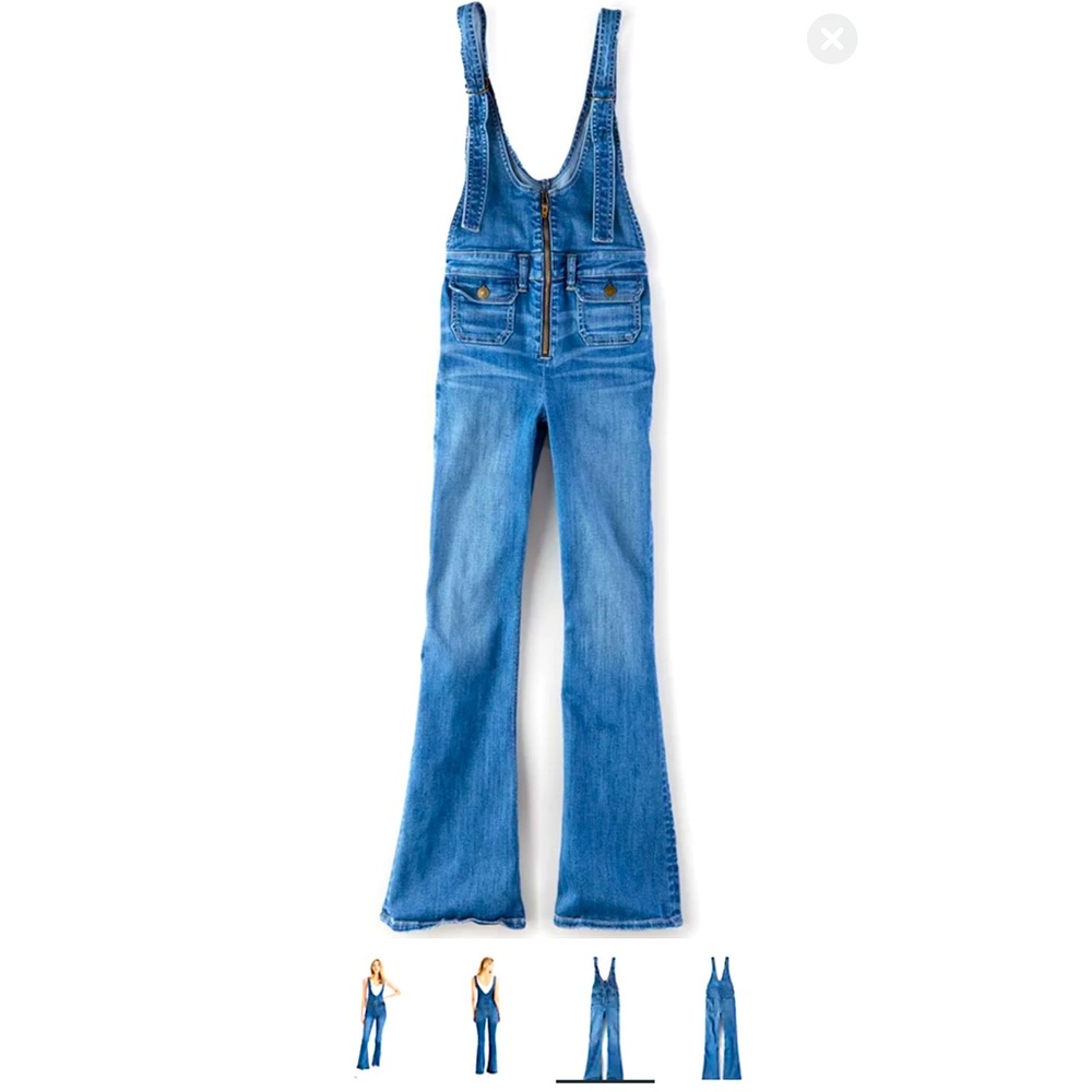 Denim Flare Overalls American Eagle